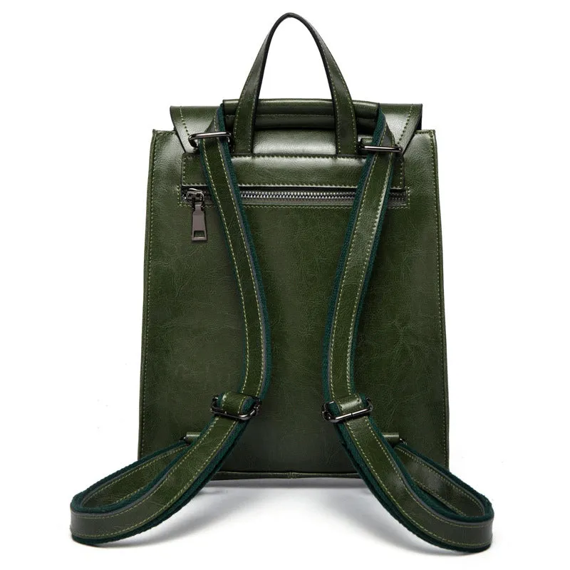 Leather Backpack Women City Backpack Travel Backpack Stylish Shoulder Bag