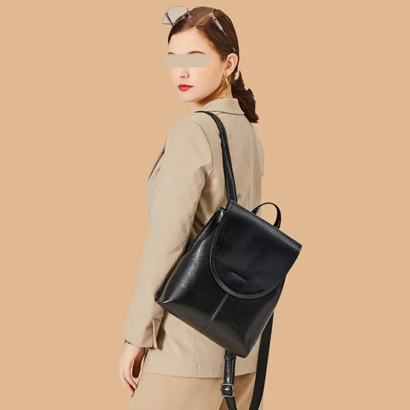 Leather Backpack Women City Backpack Travel Backpack Stylish Shoulder Bag