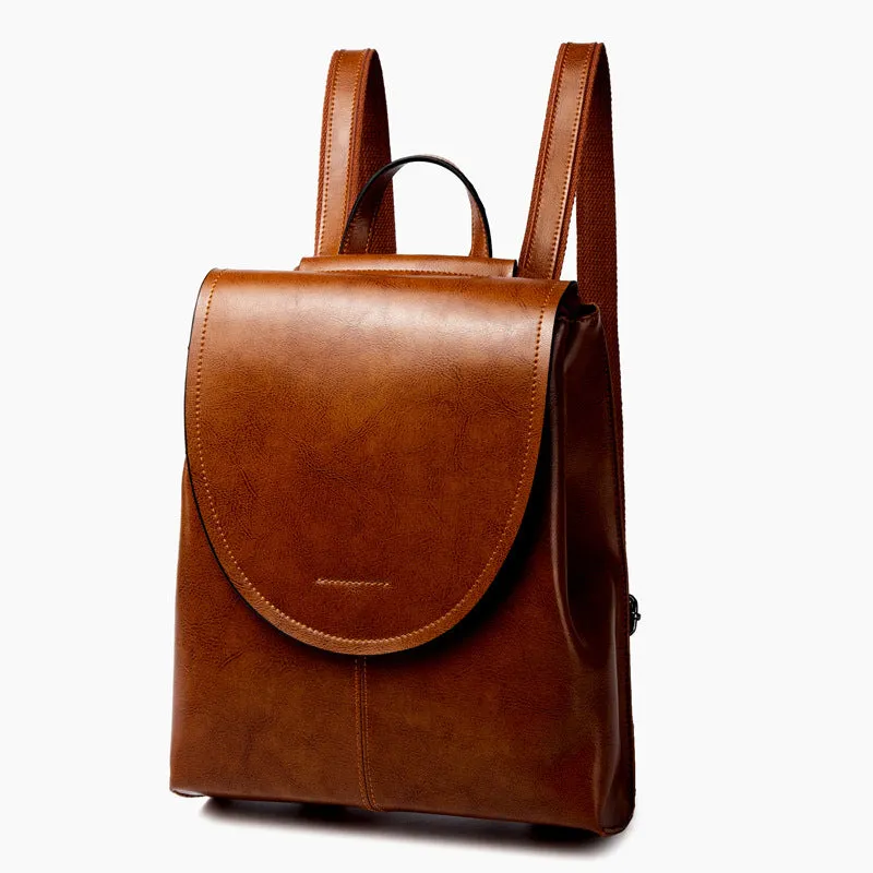 Leather Backpack Women City Backpack Travel Backpack Stylish Shoulder Bag