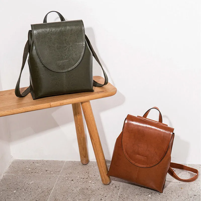 Leather Backpack Women City Backpack Travel Backpack Stylish Shoulder Bag