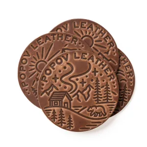 Leather Coasters 4 Pack - 4 Seasons