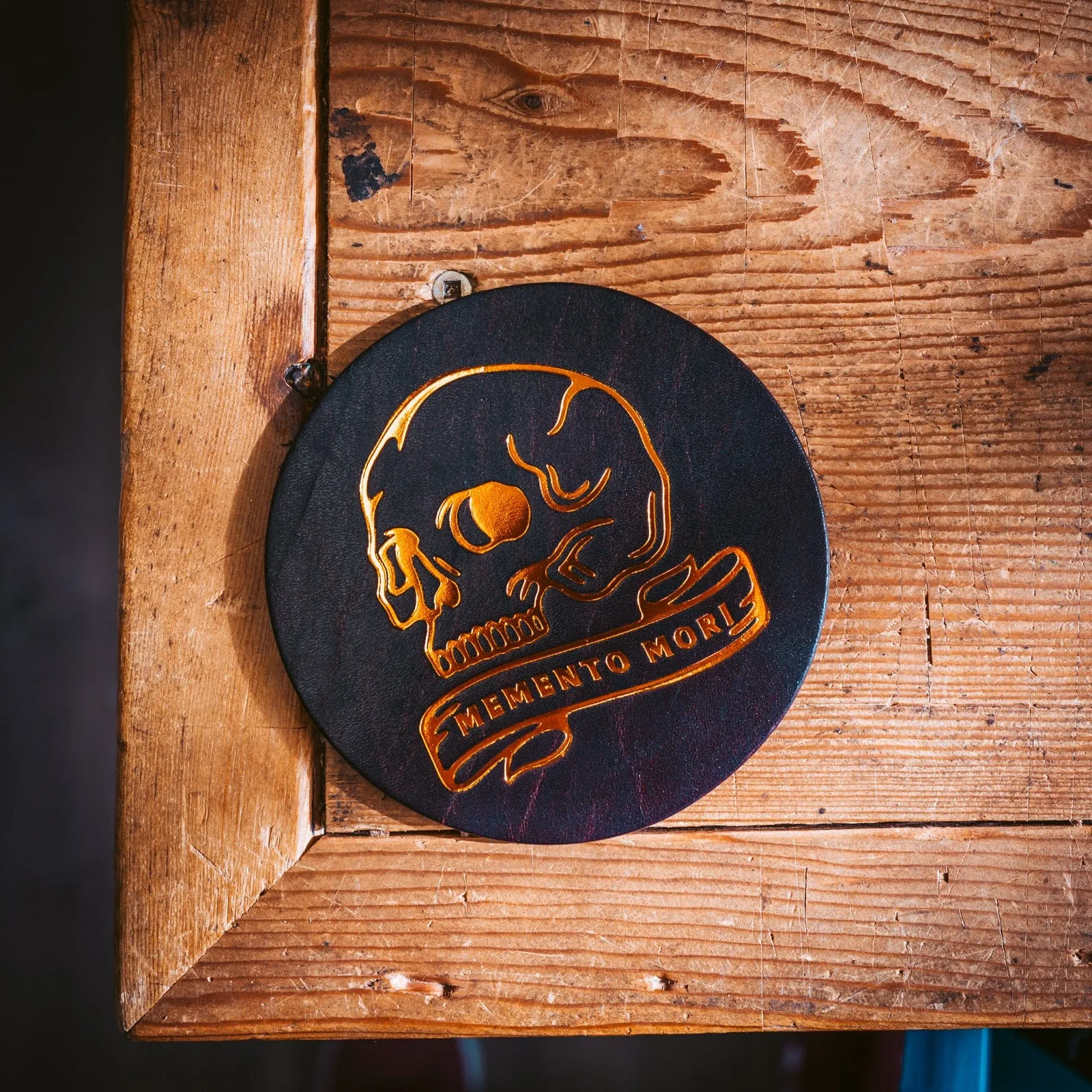 Leather Coasters 4 Pack - Memento Mori