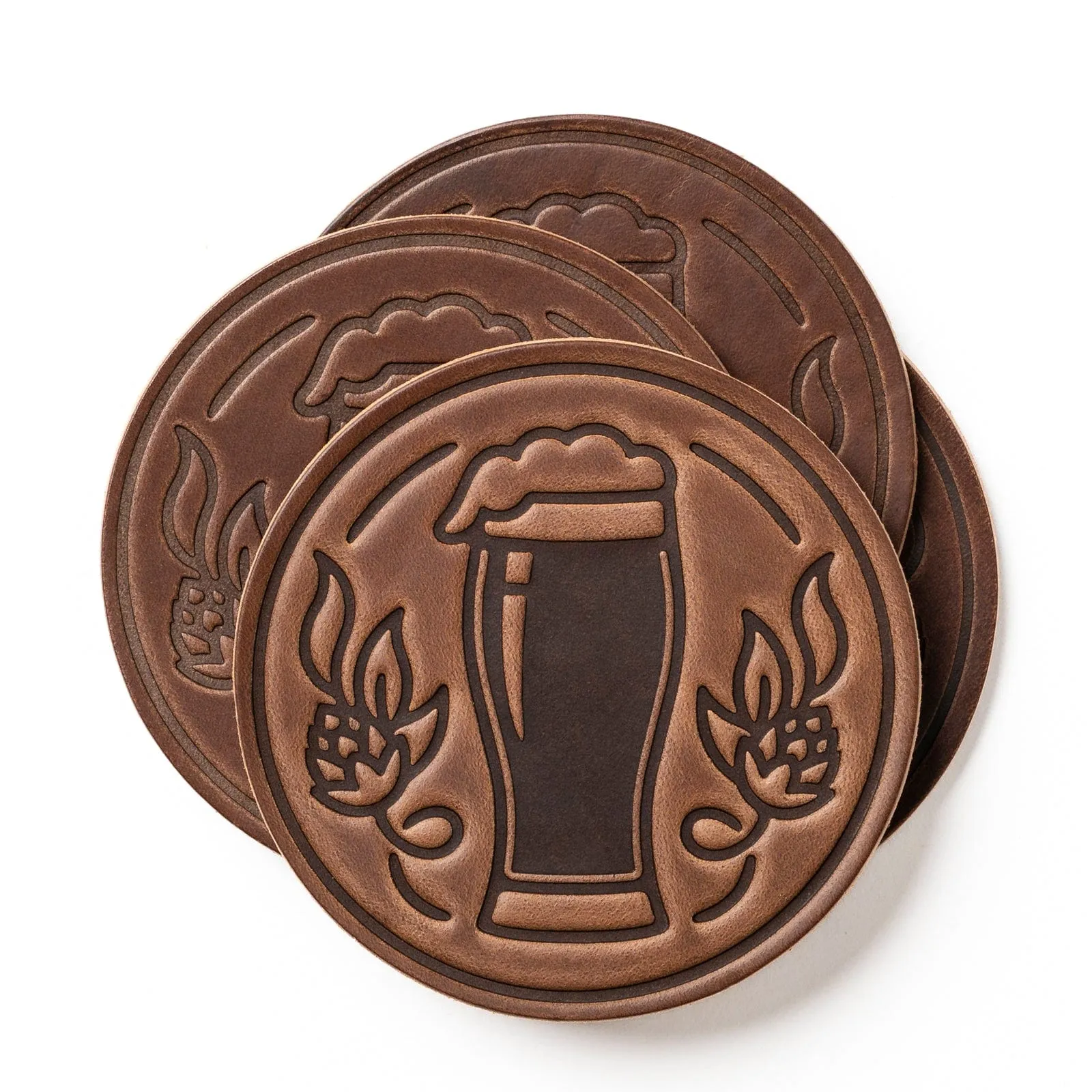 Leather Coasters 4 Pack - Stout