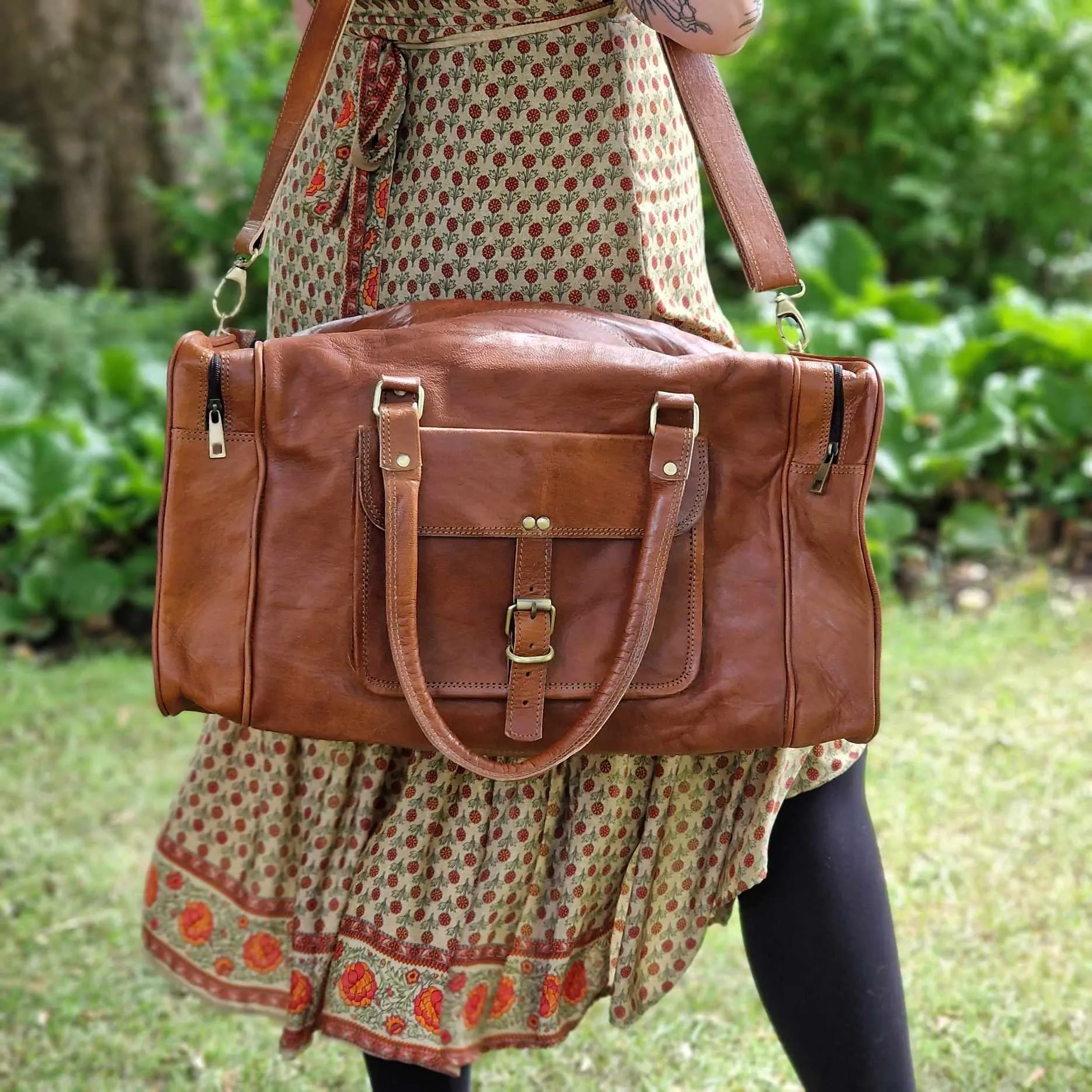 Leather Luggage Bag