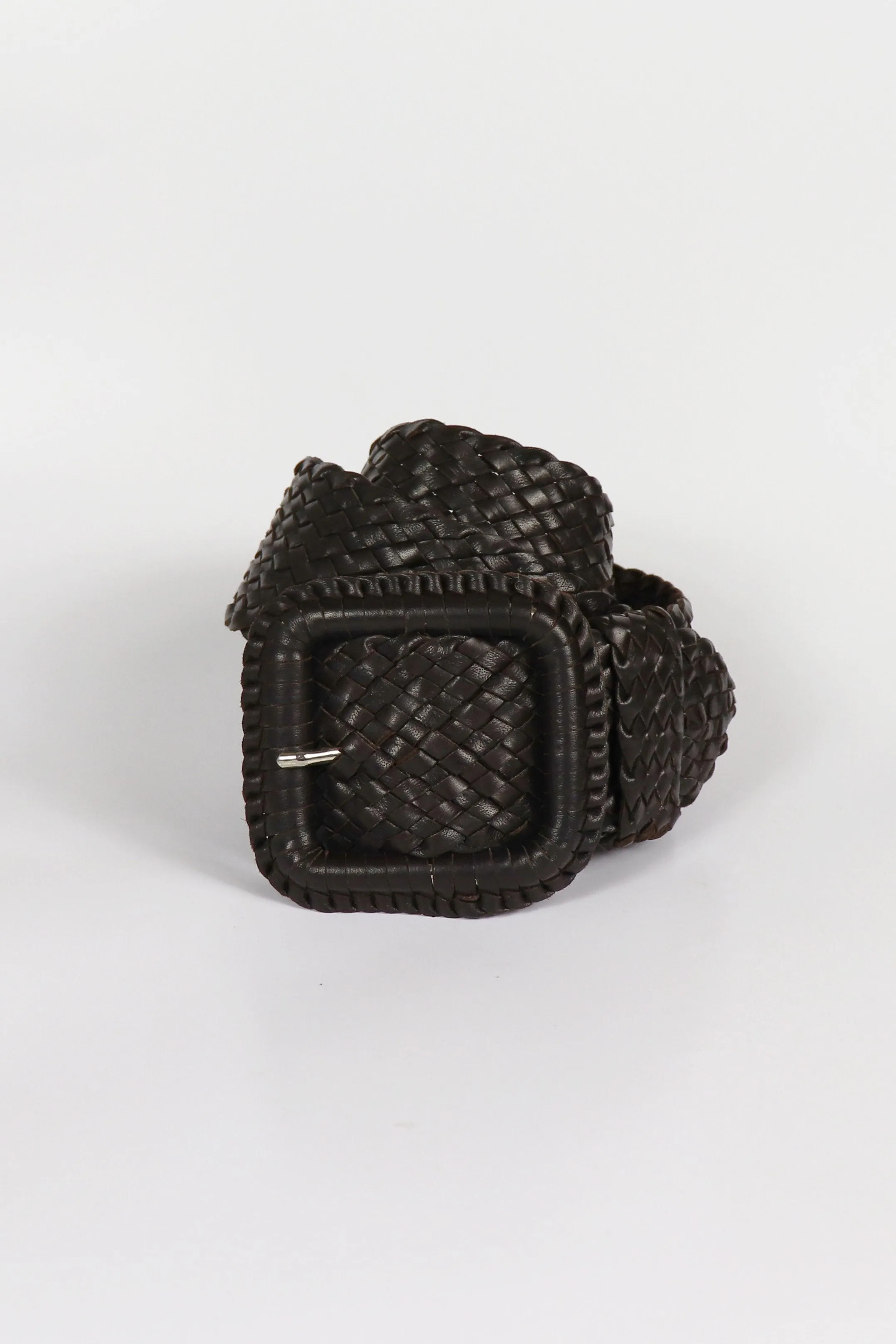 Leather Plaited Belt - Oiled Havana