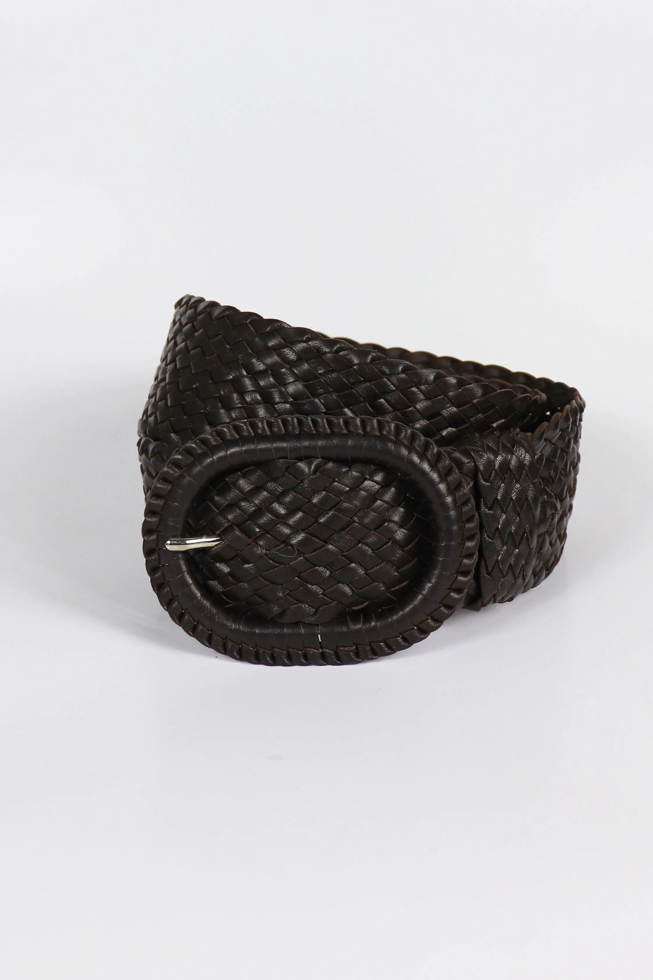 Leather Plaited Belt - Oiled Havana