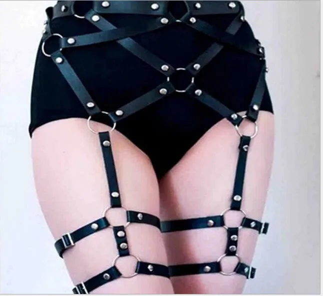 Leather Thigh Sexy Rivet Belt Trim Belt