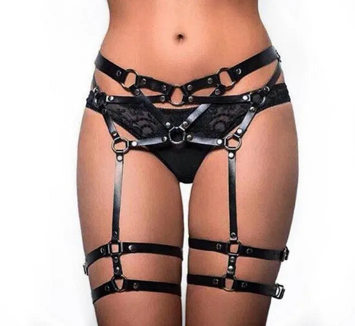 Leather Thigh Sexy Rivet Belt Trim Belt