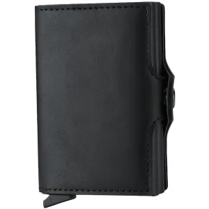 Leather Wallet Business Card Holder (Dual Pop-up Card Case Wallet)