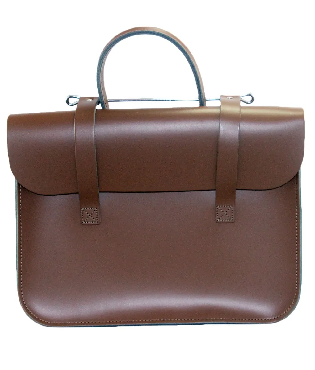 LG Chestnut Brown Leather Music Case - English Made