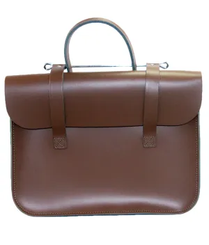 LG Chestnut Brown Leather Music Case - English Made