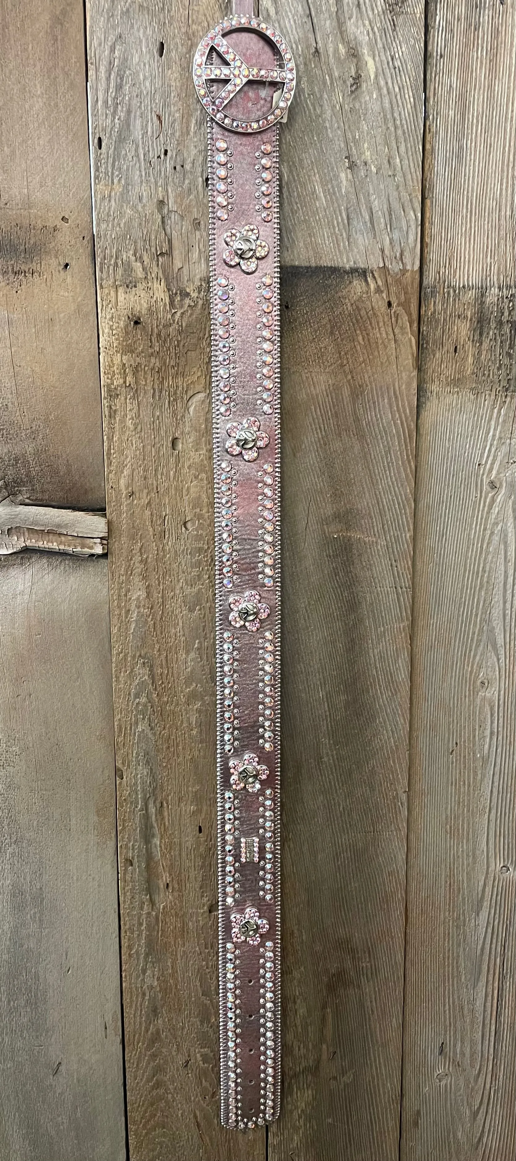 LG Metallic Pink Leather with Peace Sign
