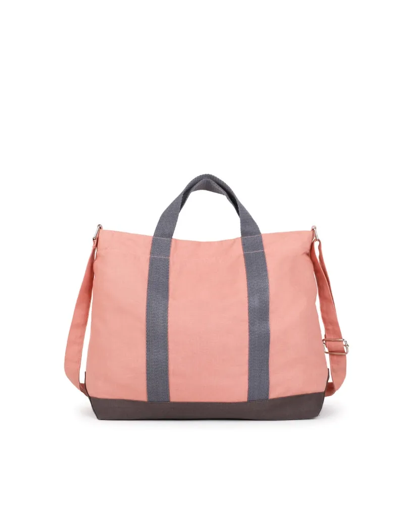 Light Rose Canvas Crossbody Tote Bag