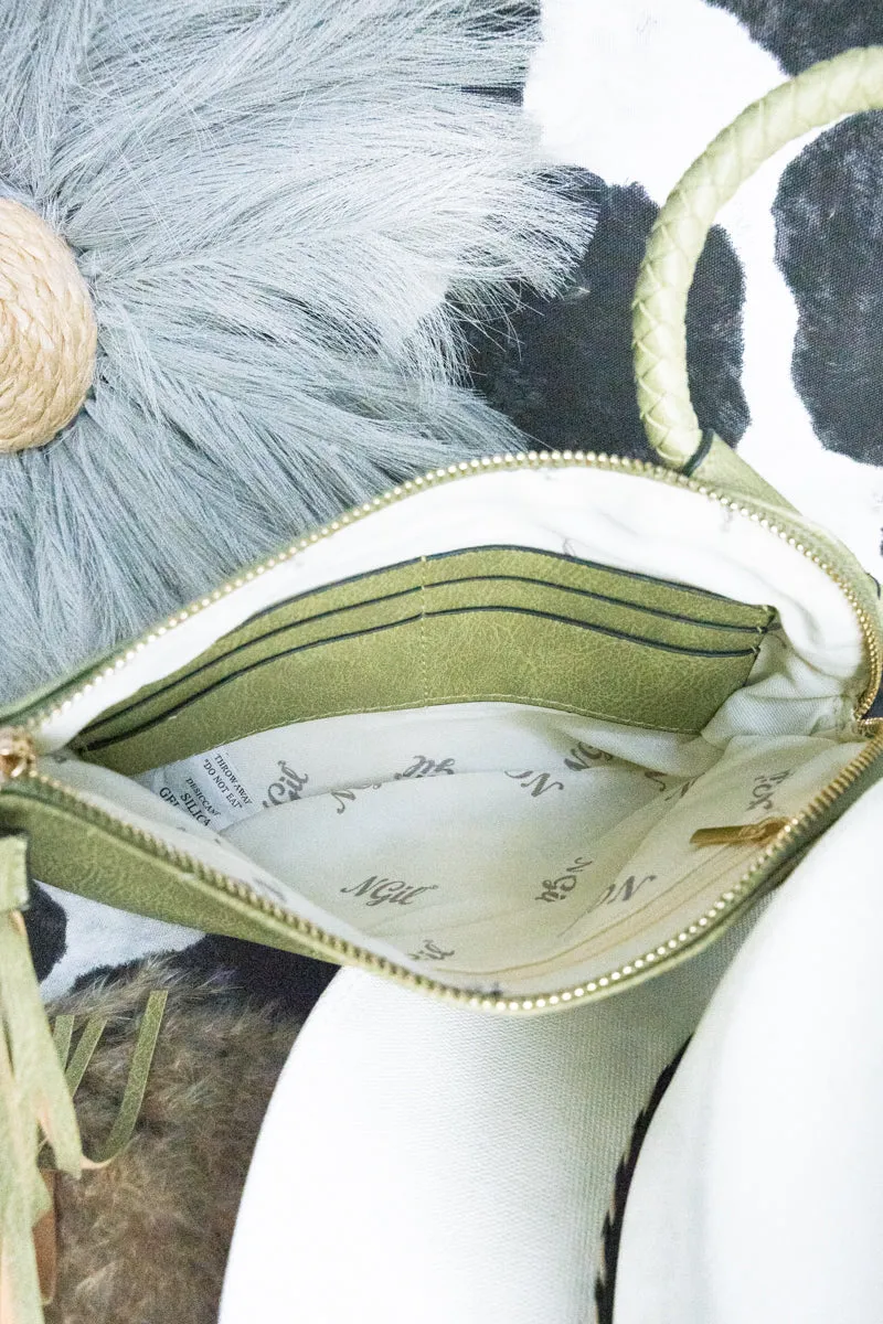 Lime Faux Leather Bangle Clutch