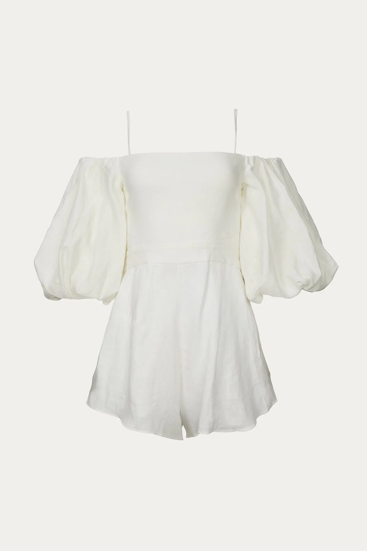 LINEN PLAYSUIT WITH DOUBLE KNOT