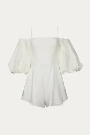 LINEN PLAYSUIT WITH DOUBLE KNOT