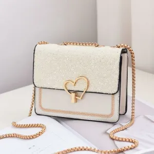 Little Fashion Shoulder Bags with Gold Plated Chain Handbag
