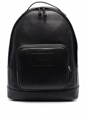 Logo leather backpack