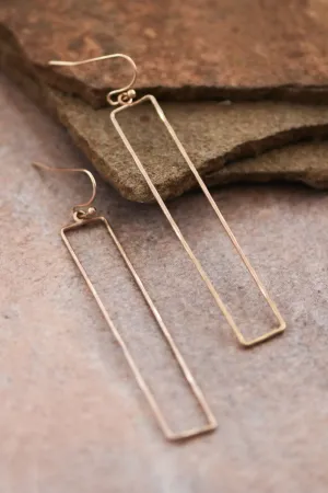 Long Bar Wire Drop Earrings