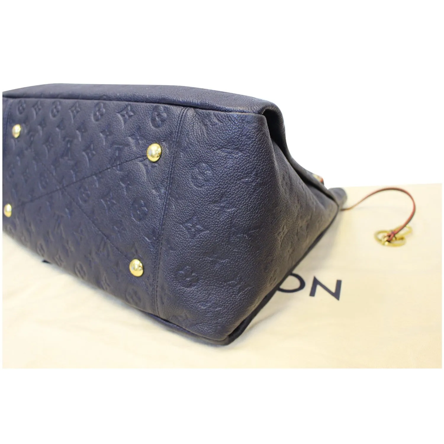 LOUIS VUITTON Artsy MM Empreinte Leather Shoulder Bag Navy Blue