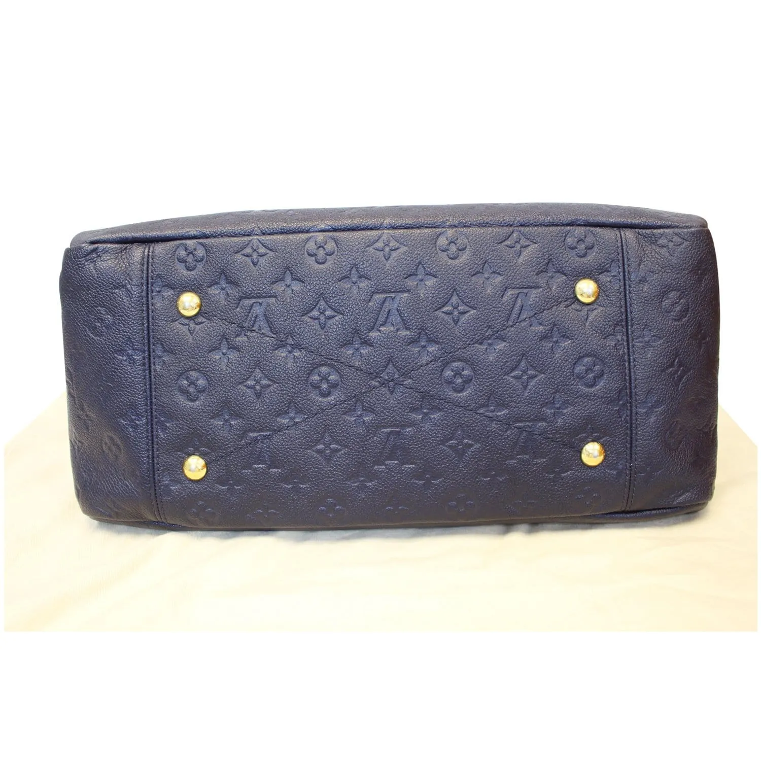 LOUIS VUITTON Artsy MM Empreinte Leather Shoulder Bag Navy Blue