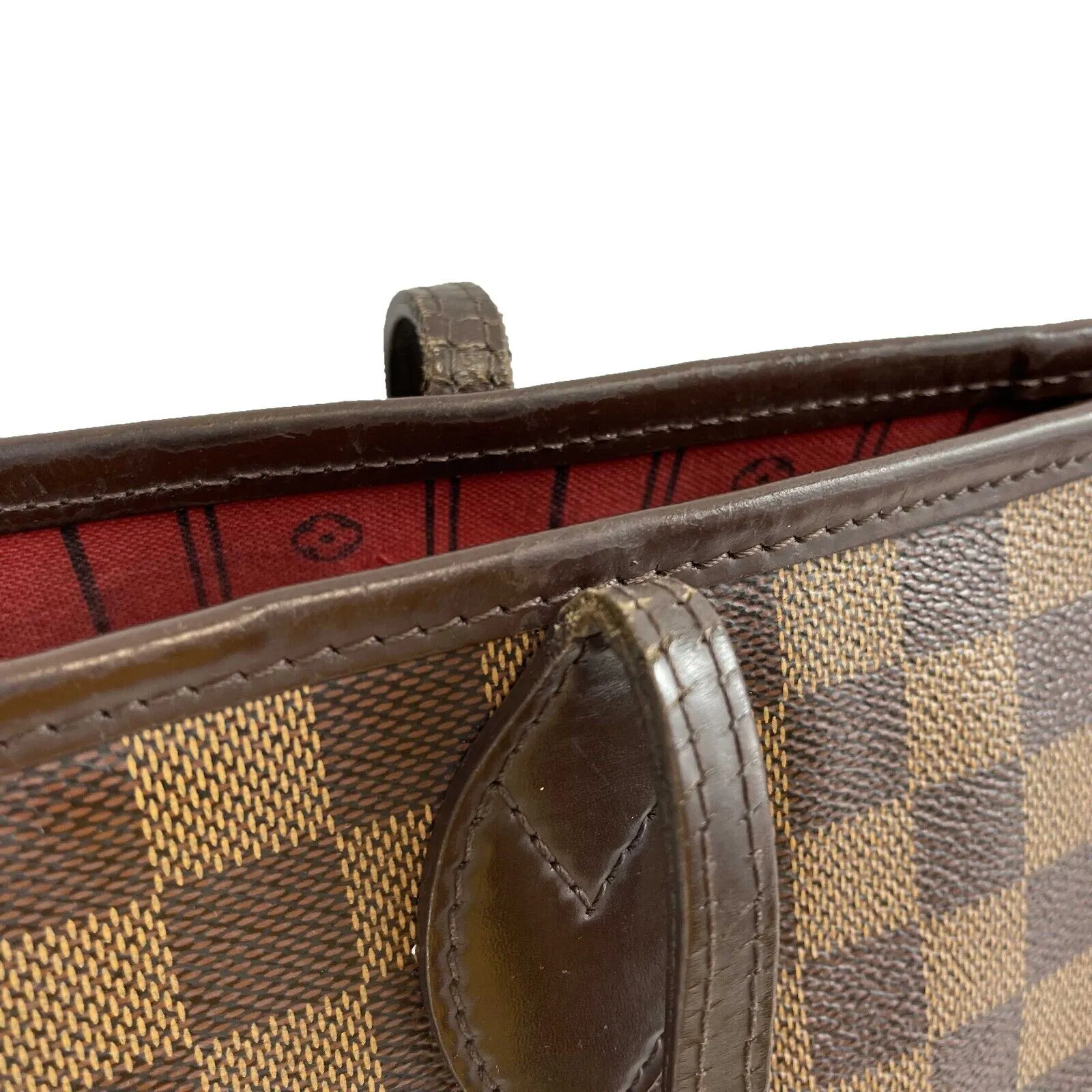 Louis Vuitton -Coated Canvas Damier Ebene MM Neverfull - Brown Tote