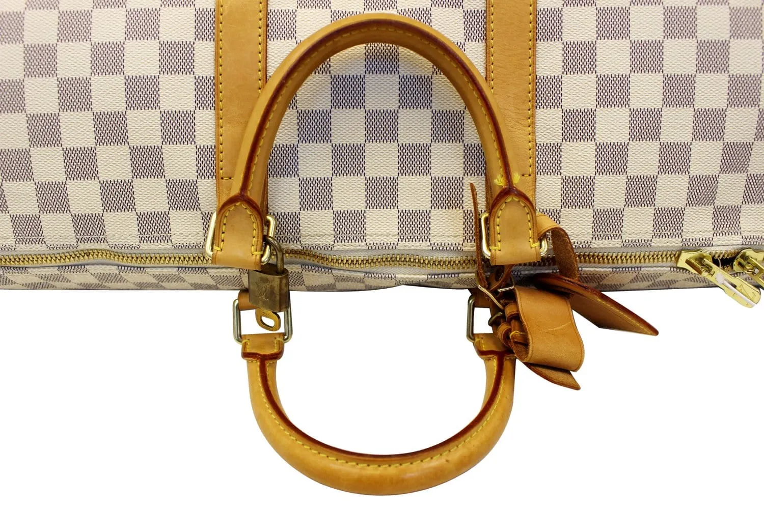 LOUIS VUITTON Damier Azur Keepall Bandouliere 55 Travel Bag