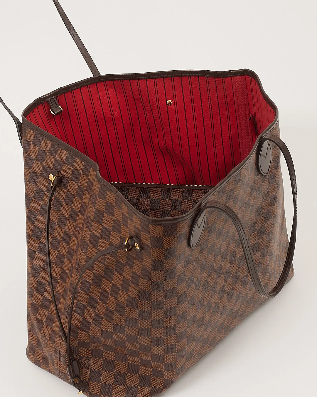 Louis Vuitton Damier Ebene Canvas Neverfull GM Tote Bag with Pouch