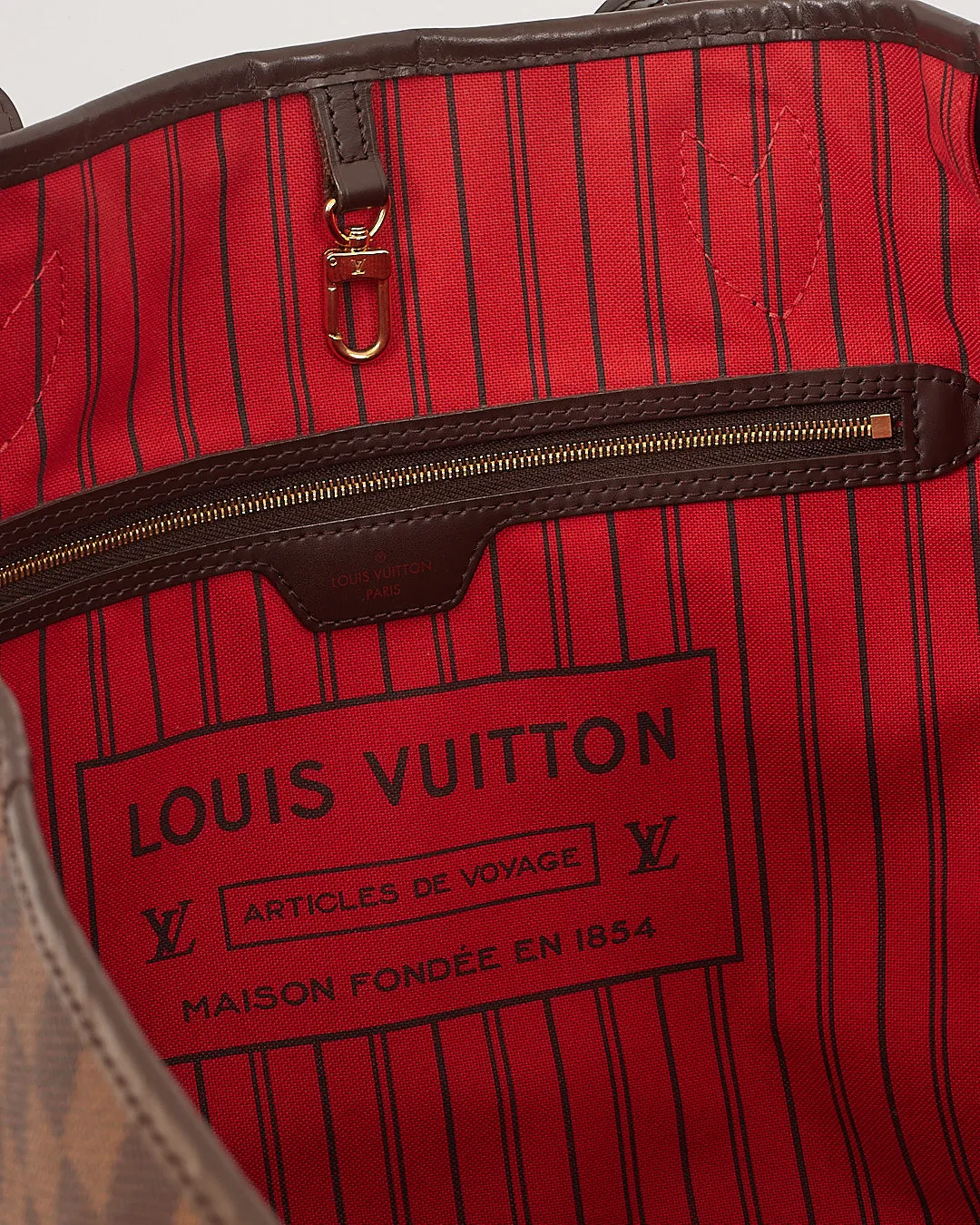 Louis Vuitton Damier Ebene Canvas Neverfull GM Tote Bag with Pouch