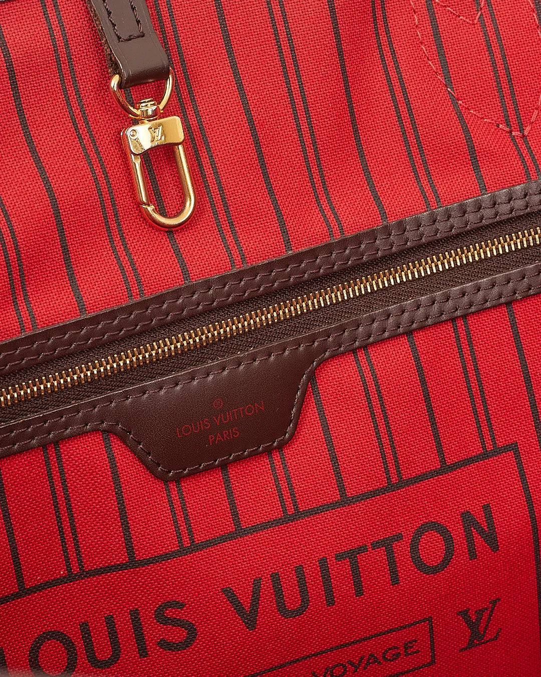 Louis Vuitton Damier Ebene Canvas Neverfull GM Tote Bag with Pouch