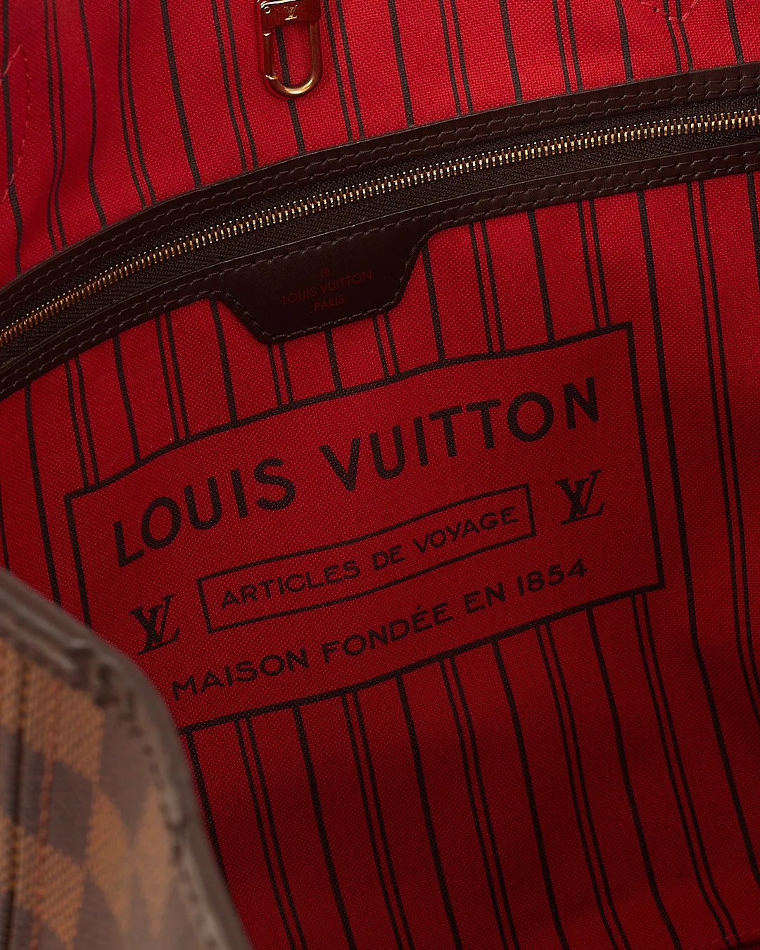 Louis Vuitton Damier Ebene Canvas Neverfull GM Tote Bag with Pouch