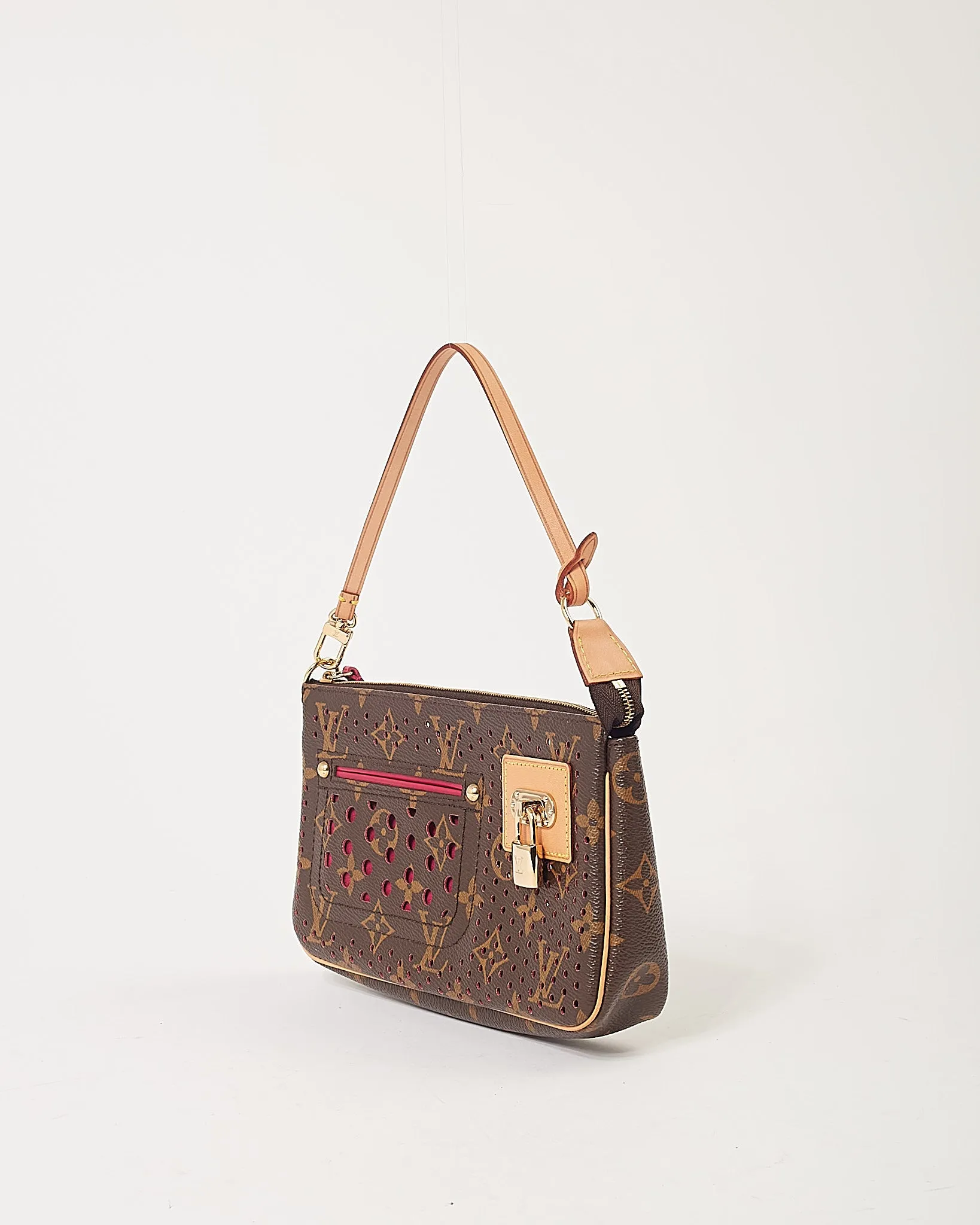 Louis Vuitton Fuchsia Monogram Perforated Pochette Accessories Bag