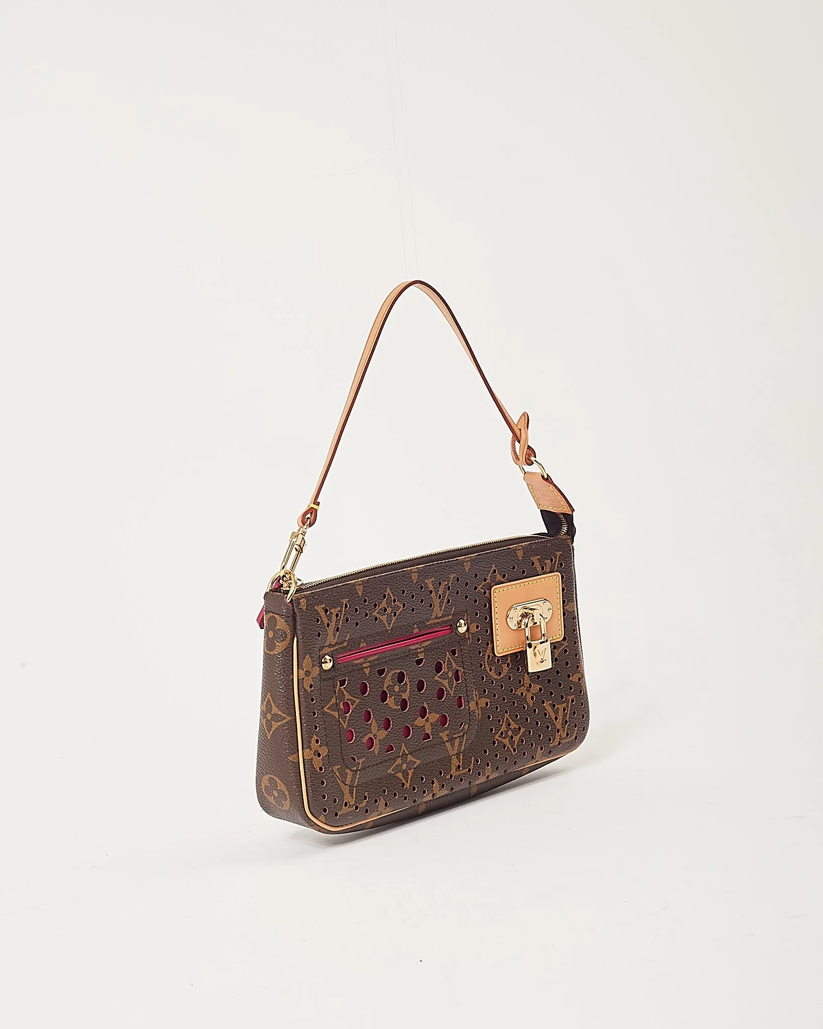 Louis Vuitton Fuchsia Monogram Perforated Pochette Accessories Bag