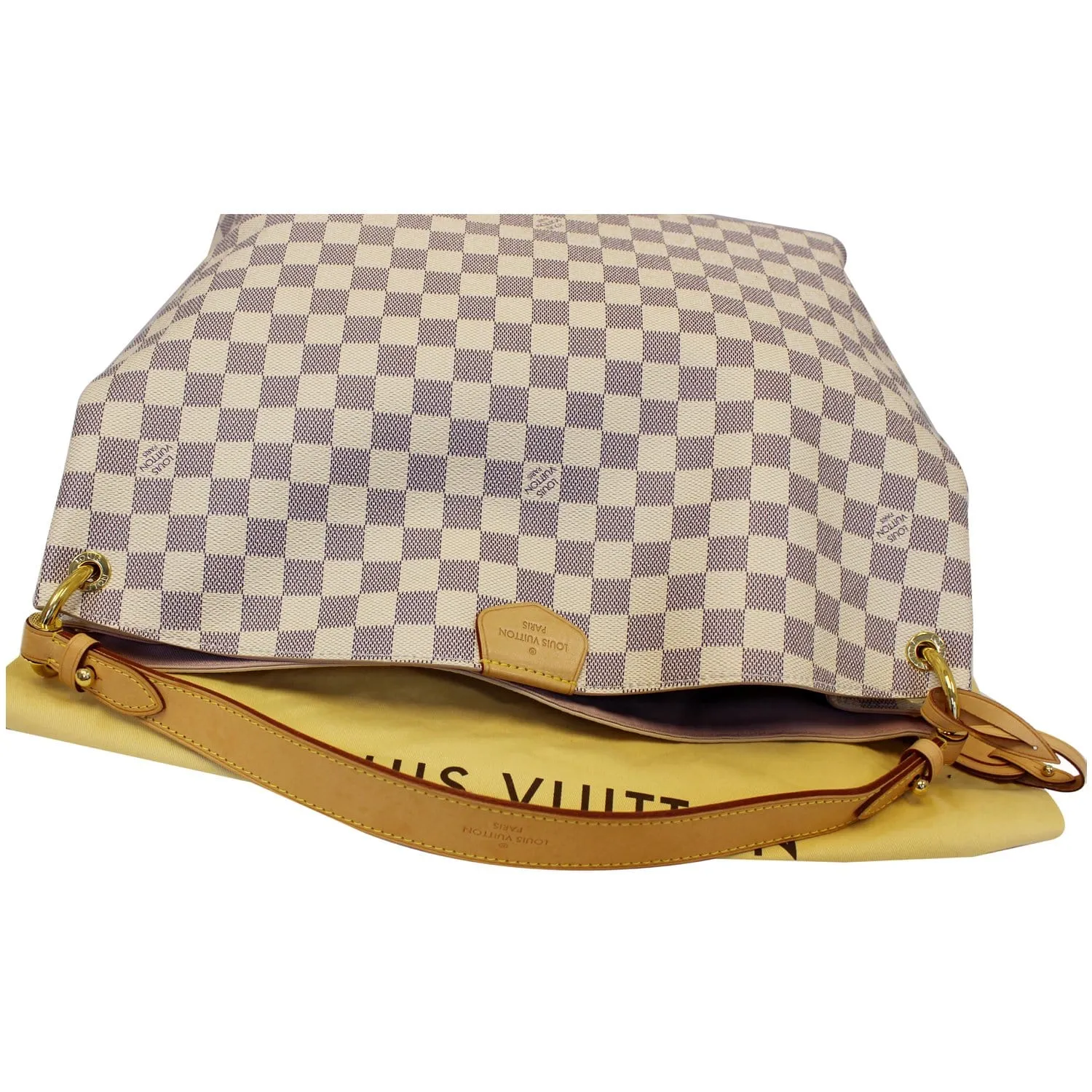 LOUIS VUITTON Graceful MM Damier Azur Shoulder Bag White