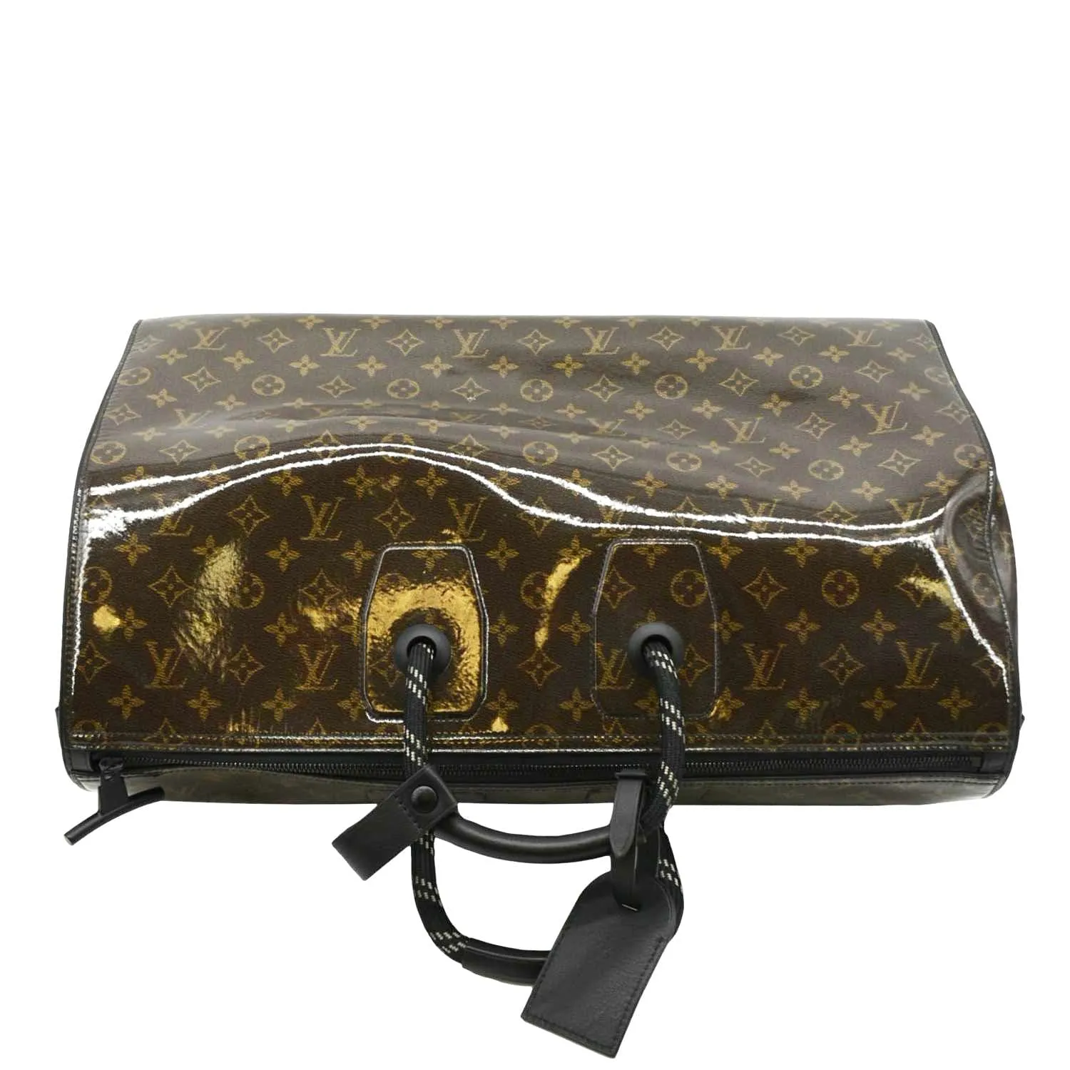 LOUIS VUITTON Keepall 50 Bandouliere Monogram Glaze Canvas Travel Bag Brown