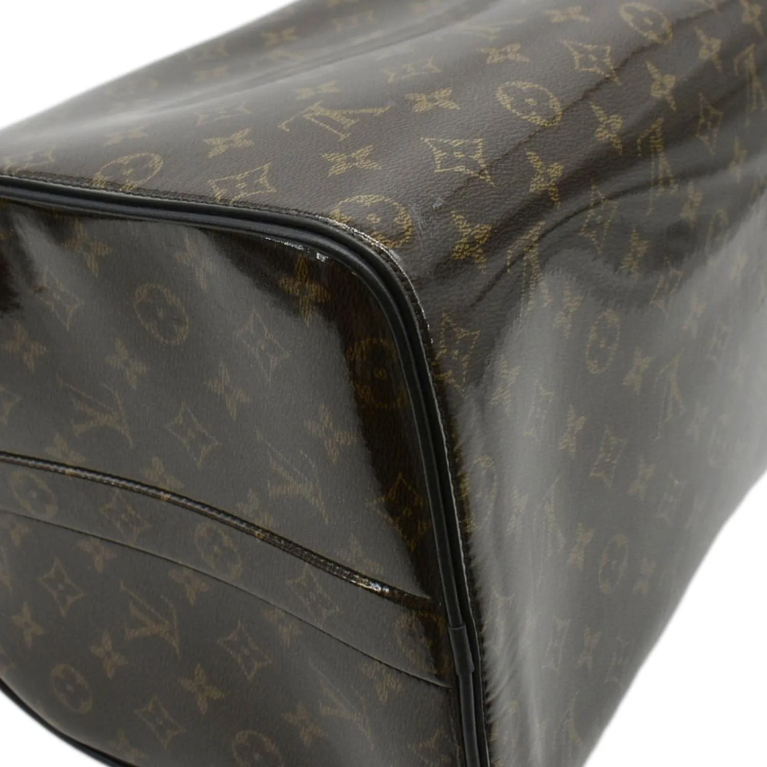 LOUIS VUITTON Keepall 50 Bandouliere Monogram Glaze Canvas Travel Bag Brown