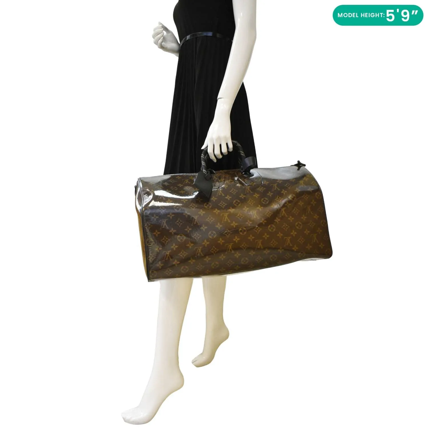 LOUIS VUITTON Keepall 50 Bandouliere Monogram Glaze Canvas Travel Bag Brown