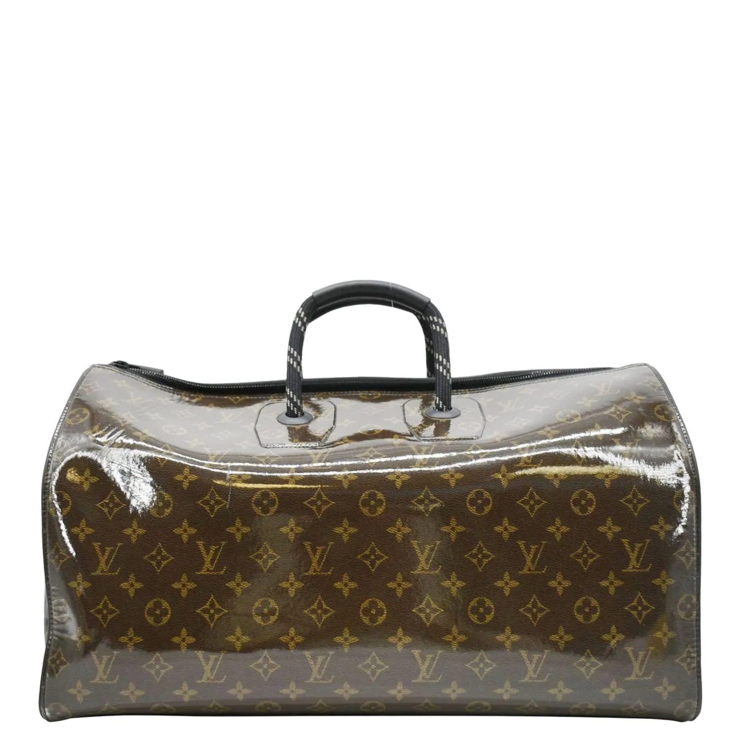 LOUIS VUITTON Keepall 50 Bandouliere Monogram Glaze Canvas Travel Bag Brown