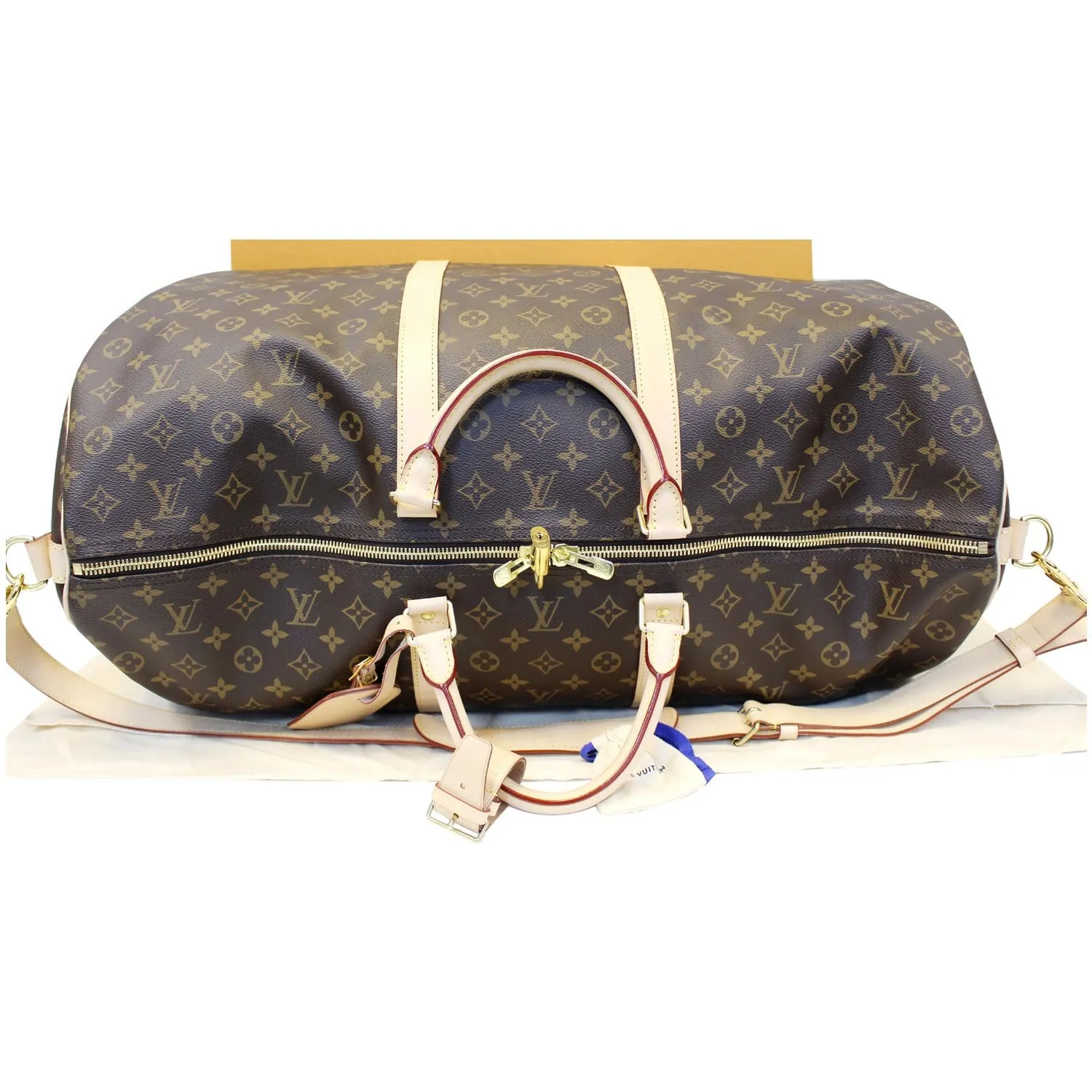 LOUIS VUITTON Keepall 60 Bandouliere Monogram Canvas Travel Bag