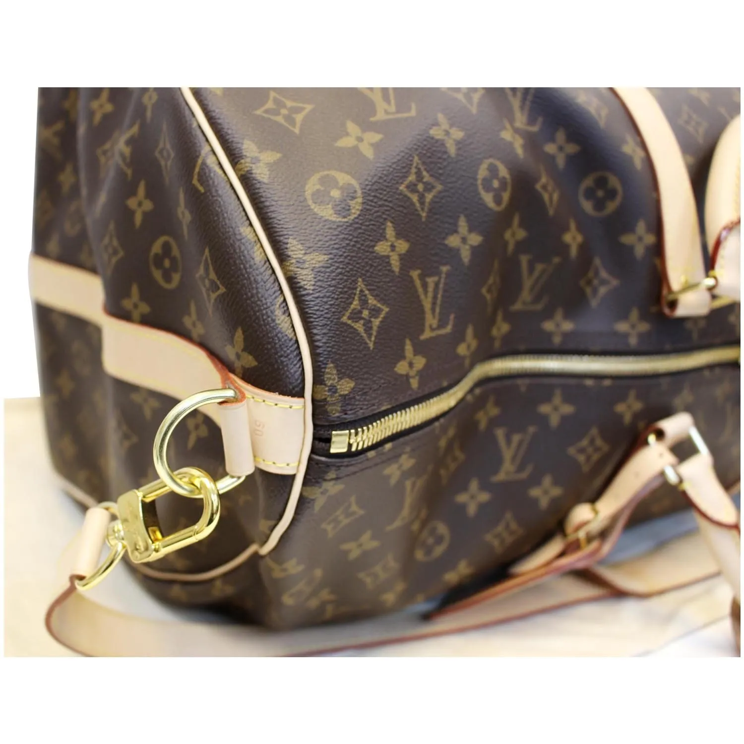 LOUIS VUITTON Keepall 60 Bandouliere Monogram Canvas Travel Bag