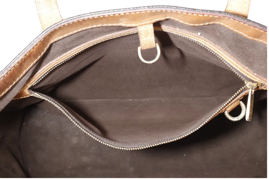 LOUIS VUITTON M45644 WILSHIRE TOTE BAG MM BROWN MONOGRAM CANVAS GOLD HARDWARE NO DUST COVER