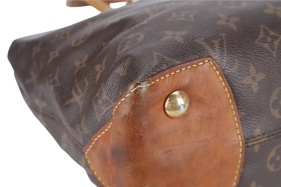 LOUIS VUITTON M45644 WILSHIRE TOTE BAG MM BROWN MONOGRAM CANVAS GOLD HARDWARE NO DUST COVER