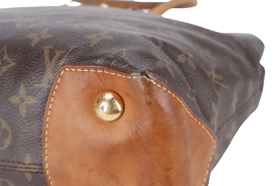 LOUIS VUITTON M45644 WILSHIRE TOTE BAG MM BROWN MONOGRAM CANVAS GOLD HARDWARE NO DUST COVER