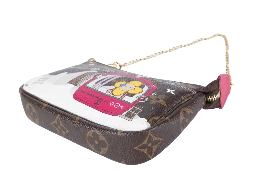 LOUIS VUITTON M68490 VIVIENNE MINI POCHETTE BROWN MONOGRAM CANVAS GOLD HARDWARE