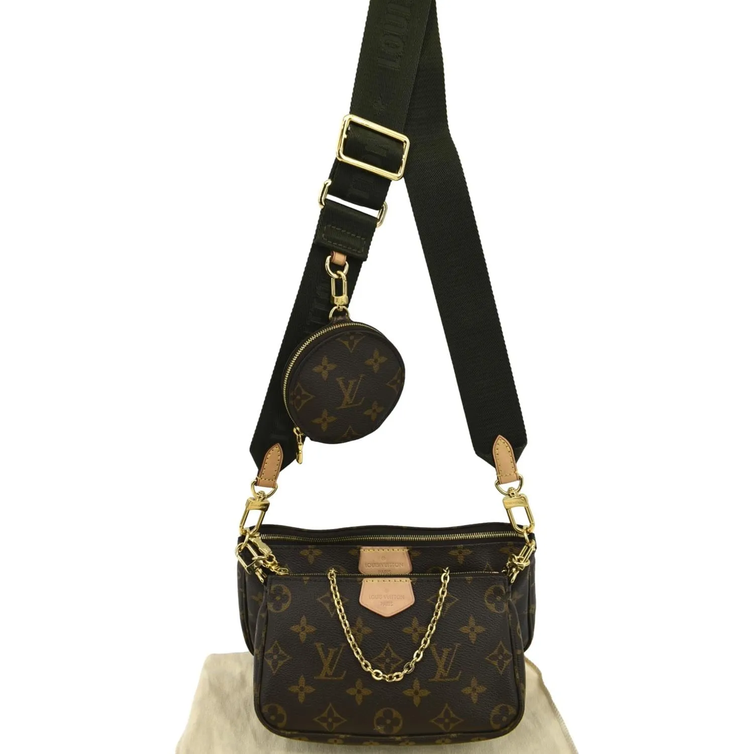 LOUIS VUITTON Multi Pochette Accessoires Monogram Canvas Shoulder Bag Khaki