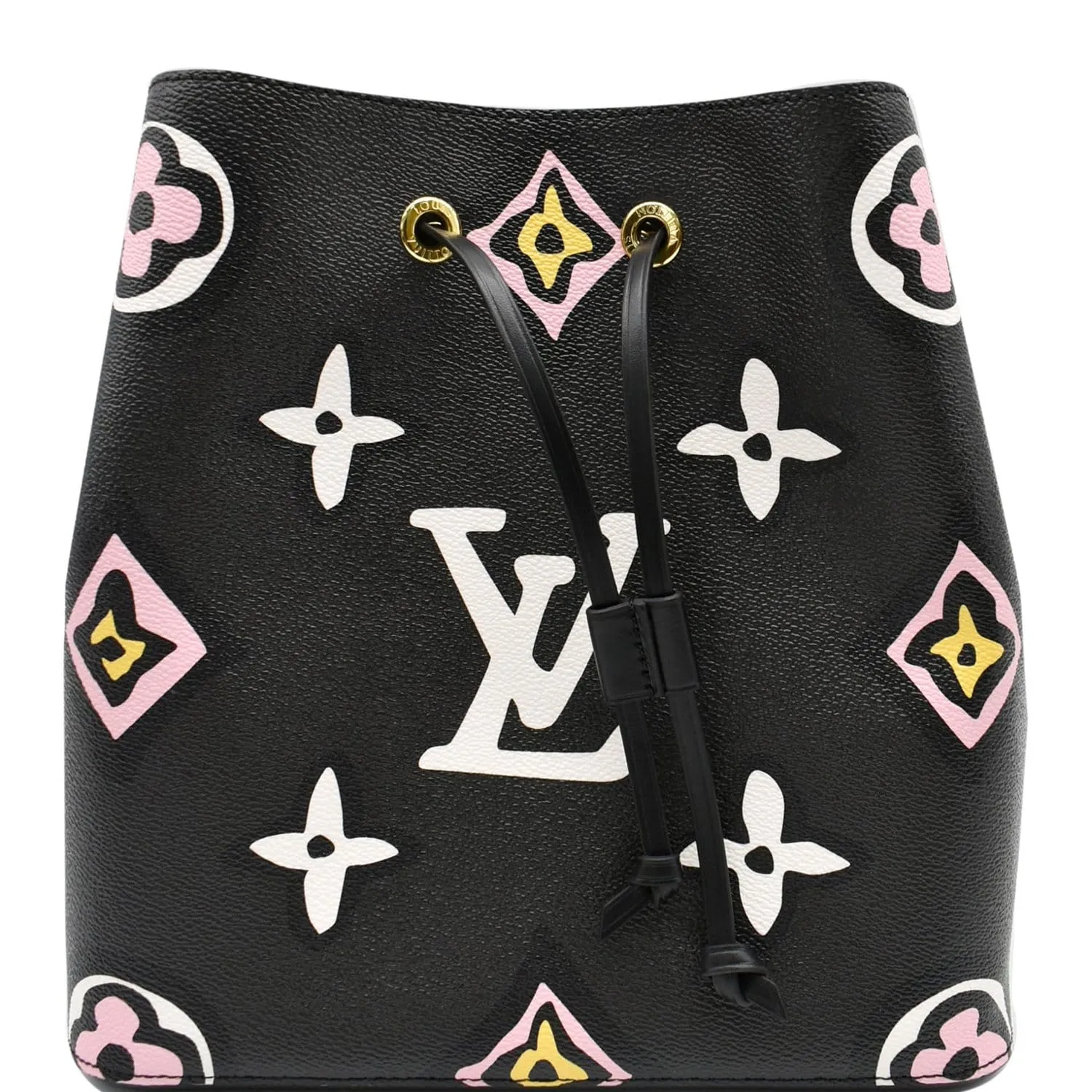 LOUIS VUITTON NeoNoe MM Wild At Heart Monogram Canvas Shoulder Bag Black