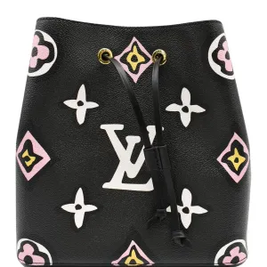 LOUIS VUITTON NeoNoe MM Wild At Heart Monogram Canvas Shoulder Bag Black
