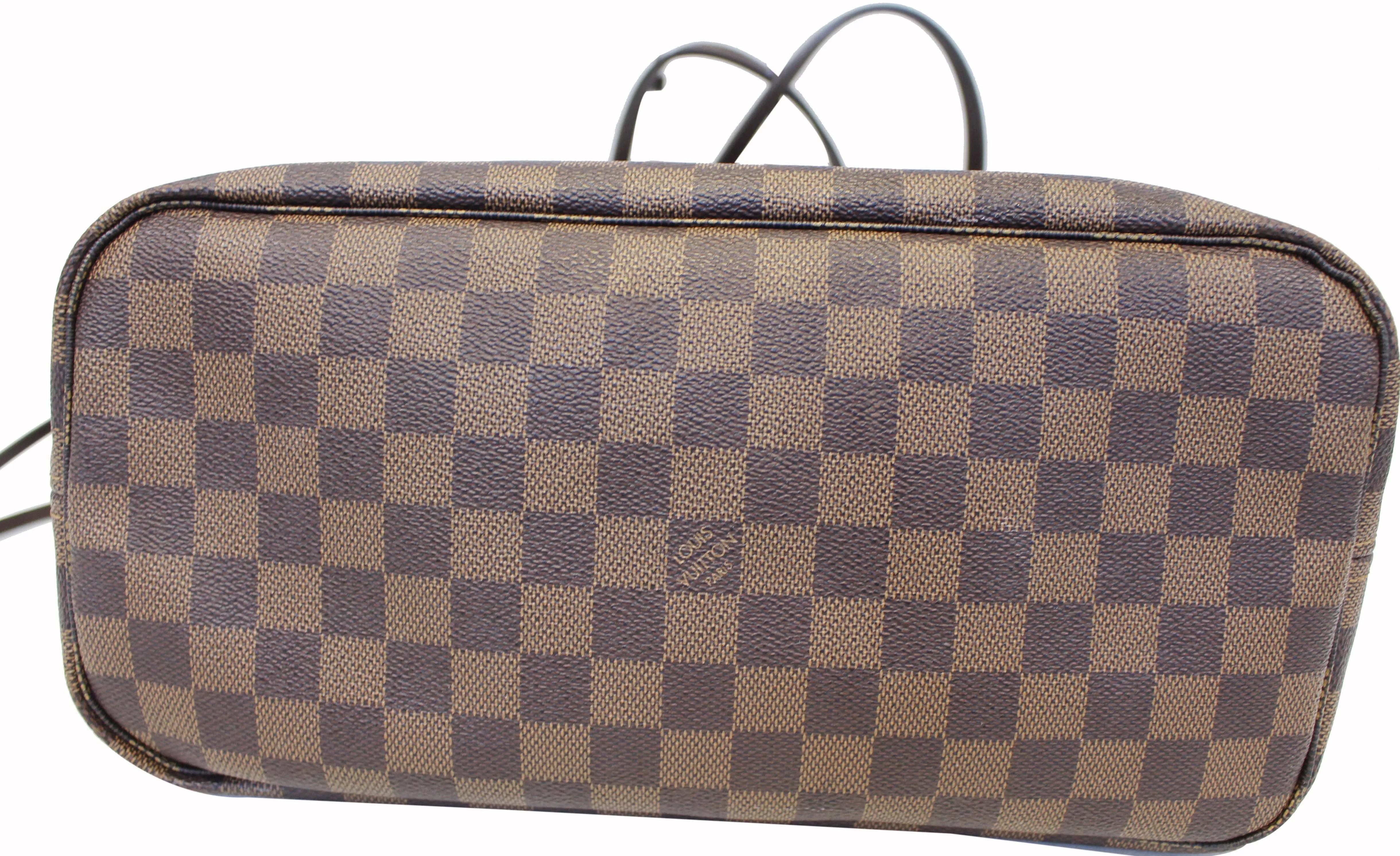 LOUIS VUITTON Neverfull MM Damier Ebene Tote Shoulder Bag Brown