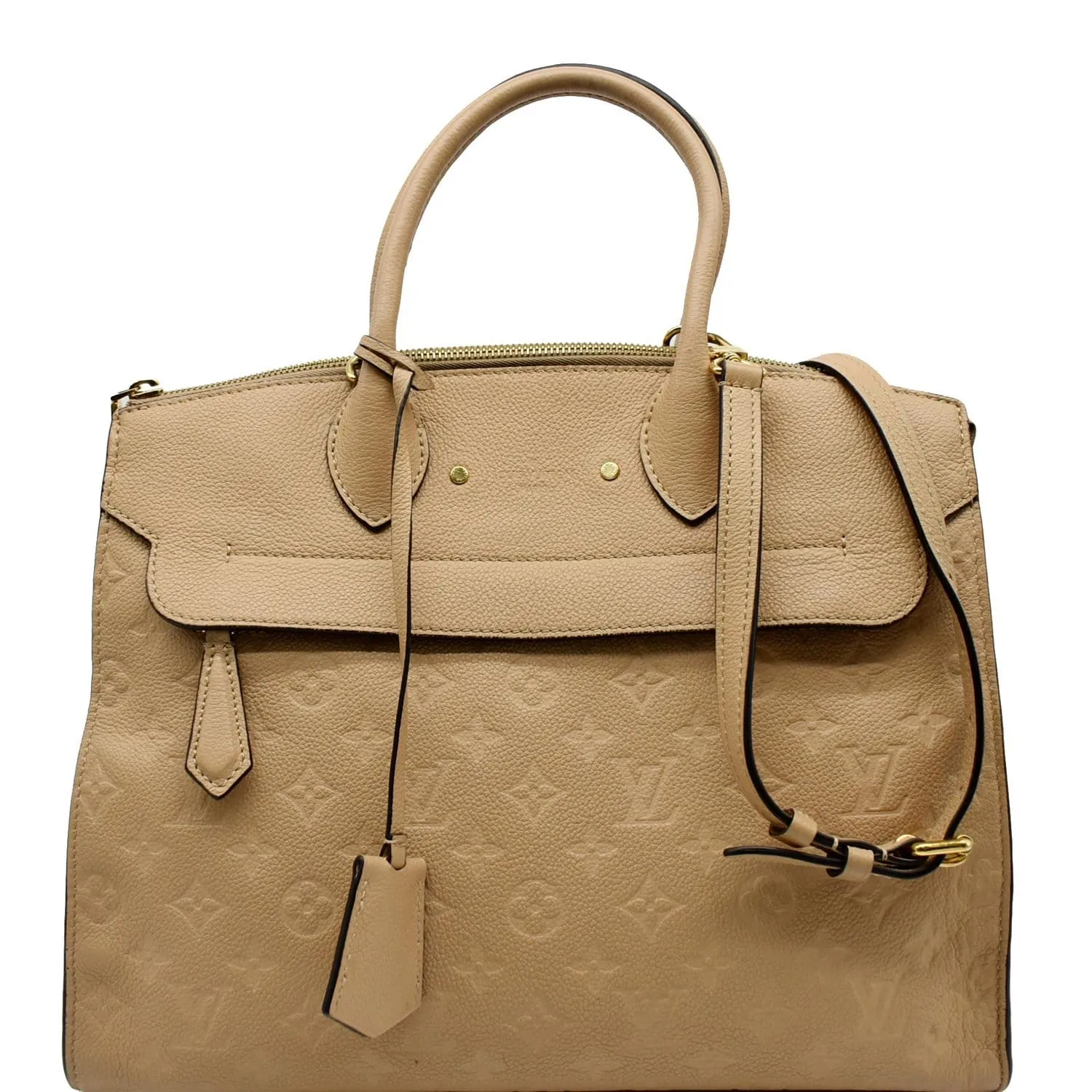 LOUIS VUITTON Pont Neuf MM Monogram Empreinte Leather Shoulder Bag Beige - 20% OFF