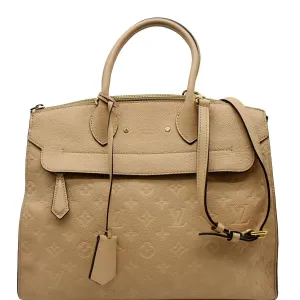 LOUIS VUITTON Pont Neuf MM Monogram Empreinte Leather Shoulder Bag Beige - 20% OFF